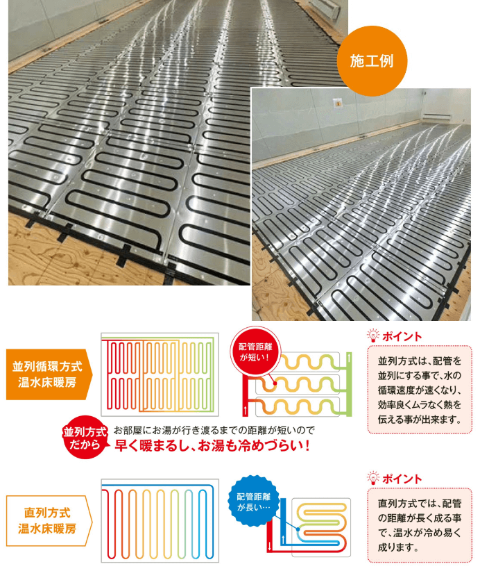 冬でも素足で健康的! 床暖房を装備